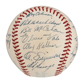 1948 Philadelphia As Team Signed Official William Harridge American League Baseball with 22 Signatures Including Al Simmons (JSA)